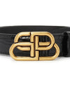 Women's Crocodile Embossed BB Buckle Thin Belt Black - BALENCIAGA - BALAAN 6