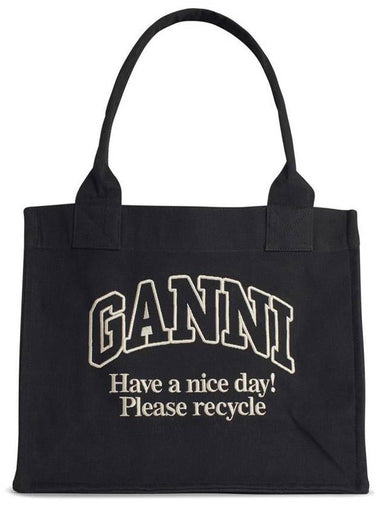 Ganni 'Easy' Brown Canvas Shopping - GANNI - BALAAN 1