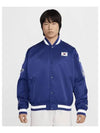 Korea Dugout Breaking Satin Bomber Jacket Deep Royal Blue - NIKE - BALAAN 2