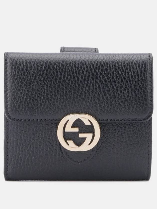 GG Interlocking Half Wallet Black - GUCCI - BALAAN 2