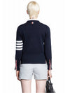 4-Bar Milano Stitch Crew Neck Knit Top Navy - THOM BROWNE - BALAAN 8