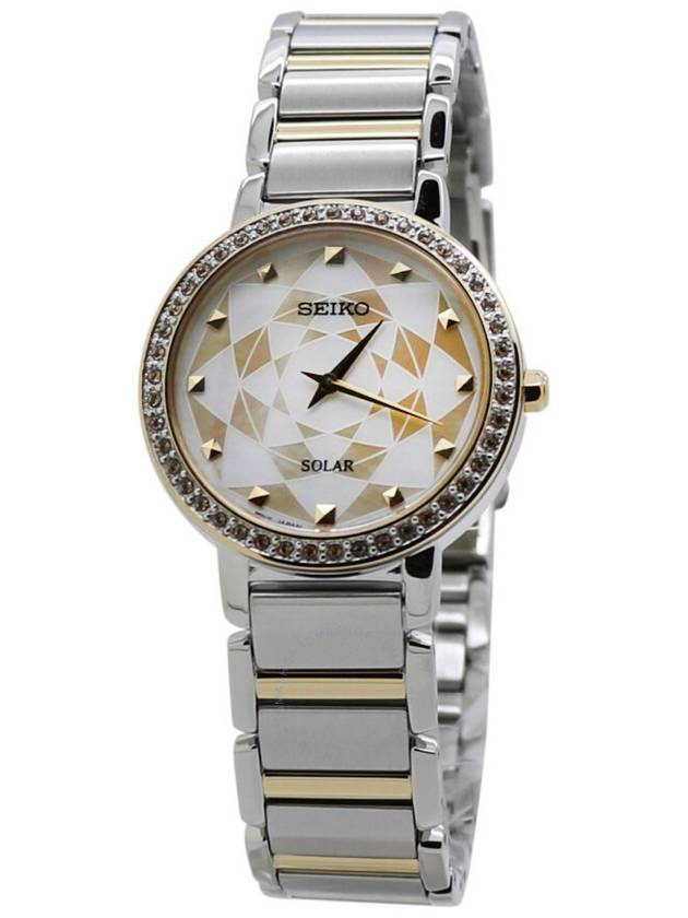 Seiko Crystal Silver Gold Dial Ladies Watch SUP454P1 - SEIKO - BALAAN 1