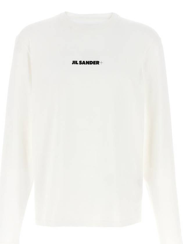 Small Logo Print Long Sleeve T-Shirt White - JIL SANDER - BALAAN 2