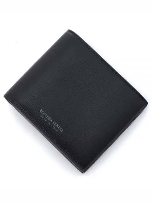 Logo Leather Half Wallet Black - BOTTEGA VENETA - BALAAN 2