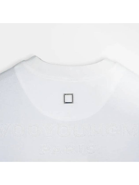 Women s Luminous Fleece Back Logo Short Sleeve T Shirt White M241TS09715W - WOOYOUNGMI - BALAAN 2