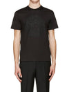 20Embroidered Logo Cotton T-Shirt Black A76133 A201952 A008 - VERSACE - BALAAN 1