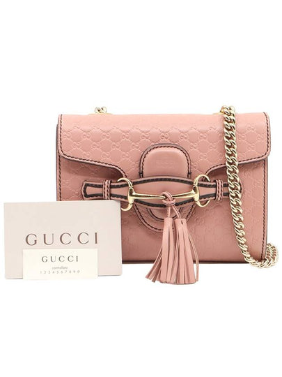 Pink Micro Cima Gold Horsebit Tassel Emily Mini Shoulder Bag - GUCCI - BALAAN 2