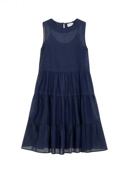 Women s Sleeveless Tiered Flare One Piece Navy 270583 - EMPORIO ARMANI - BALAAN 1