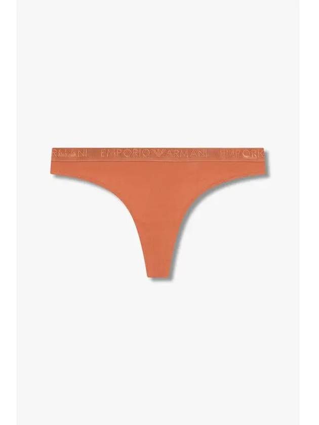 UNDERWEAR Women s Embroidered Logo Banding Thong Brown - EMPORIO ARMANI - BALAAN 1