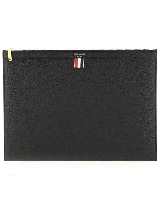 Medium Document Holder Clutch Bag Black - THOM BROWNE - BALAAN 2