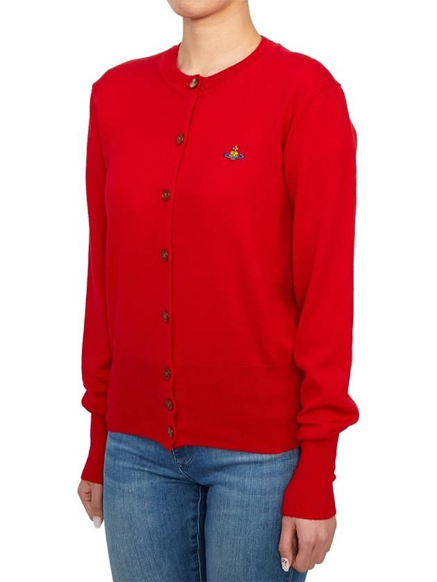 Bea Logo Wool Cardigan Red - VIVIENNE WESTWOOD - BALAAN 4