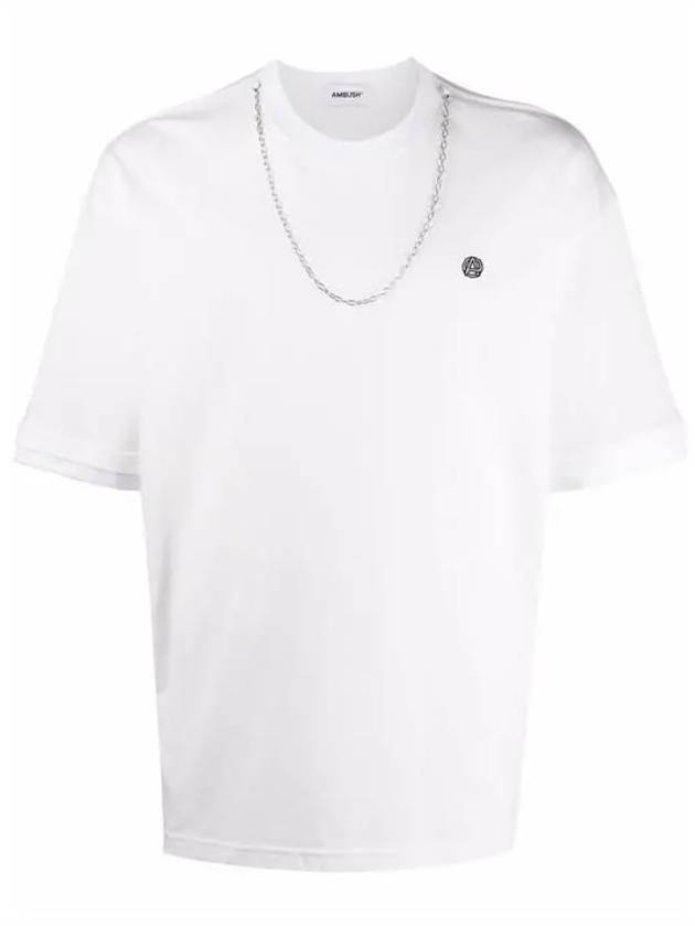 Men's Chain Collar Short Sleeve T-Shirt White - AMBUSH - BALAAN 1