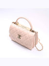 Trendy CC Lambskin Quilted Small Top Handle Tote Bag Light Pink - CHANEL - BALAAN.