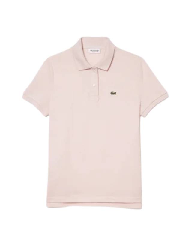 2 Button Embroidery Logo Regular Fit Polo Shirt Pink - LACOSTE - BALAAN 1