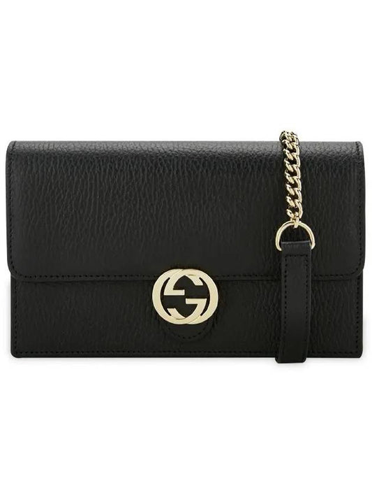 GG Interlocking Chain Strap Cross Bag Black - GUCCI - BALAAN 2