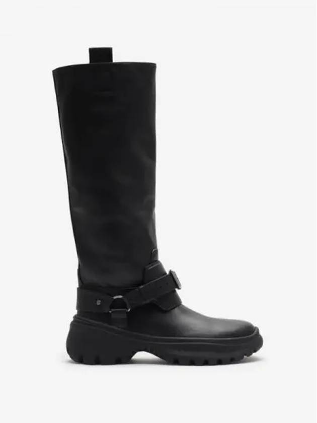 Stomp Leather Long Boots Black - BURBERRY - BALAAN 2