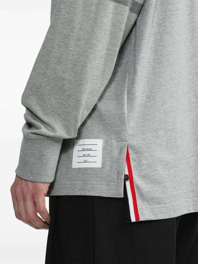 4 Bar Armband Tonal Long Sleeve T-Shirt Grey - THOM BROWNE - BALAAN 8