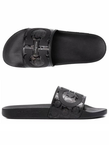 Ferragamo Double Gancini Multi Logo Slippers 0750719 - SALVATORE FERRAGAMO - BALAAN 1