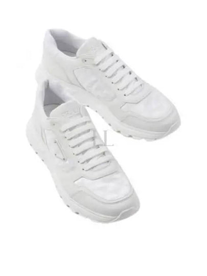 Leather Re-Nylon High Top Sneakers White - PRADA - BALAAN 2