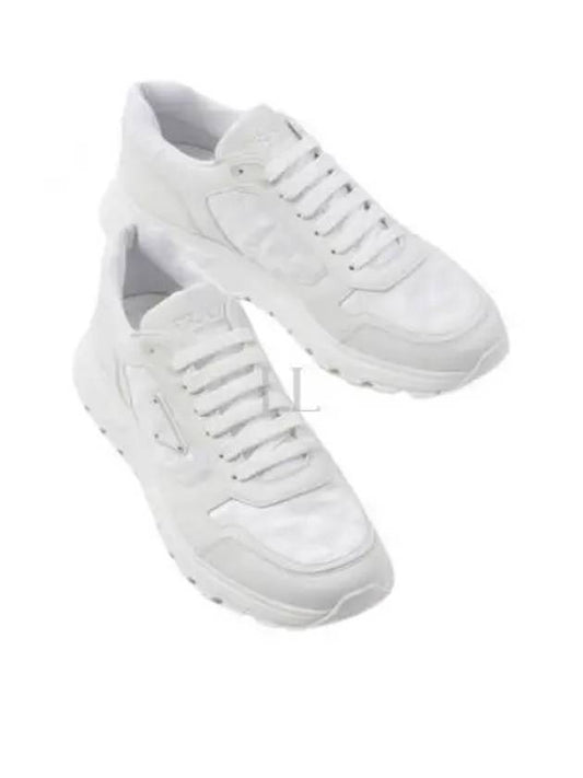 Leather Re-Nylon Low-Top Sneakers White - PRADA - BALAAN 2