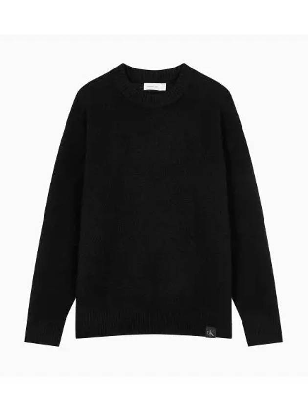 Relax Fit Alpaca Knit Top Black - CALVIN KLEIN - BALAAN 1