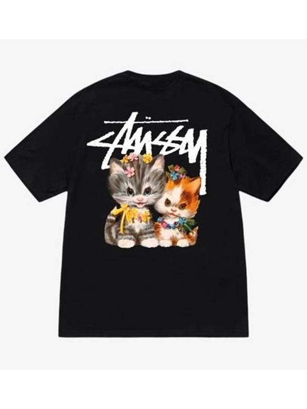 Kitten Print Short Sleeve T-Shirt Black - STUSSY - BALAAN 2