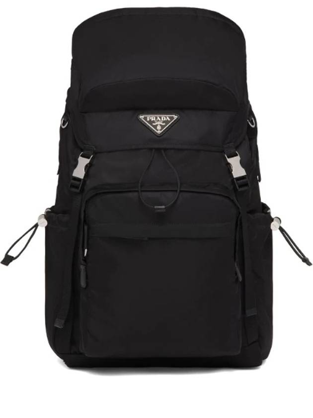 Re-Nylon Saffiano Leather Backpack Black - PRADA - BALAAN 1