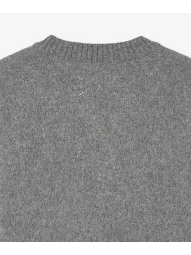 V-neck Cropped Wool Knit Top Grey - MAISON MARGIELA - BALAAN 5