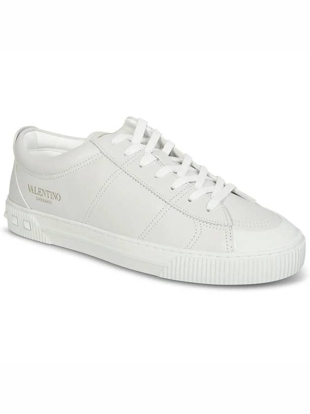 Men's City Planet Leather Low Top Sneakers White - VALENTINO - BALAAN 4