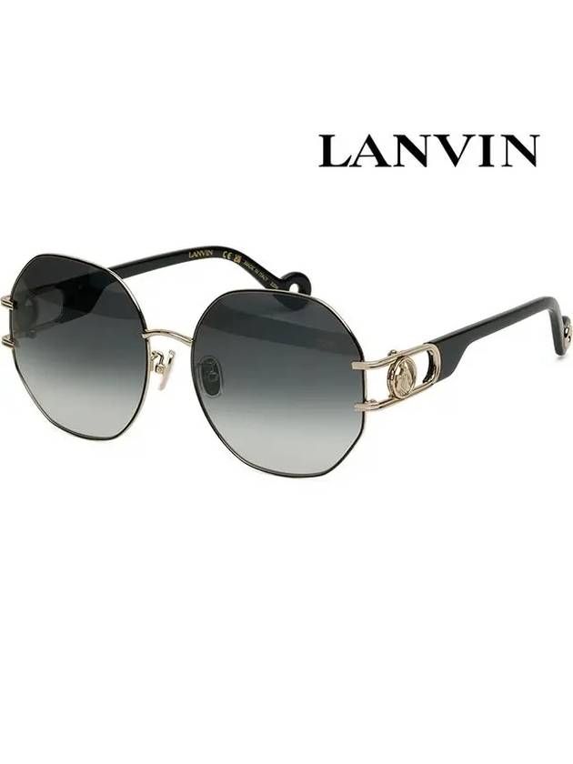 Sunglasses LNV126SLB 714 round metal frame gold logo fashion - LANVIN - BALAAN 1