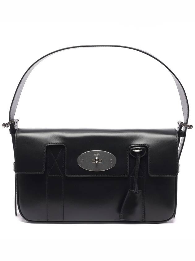 East West Bayswater Smooth Shiny Classic Calf Shoulder Bag Black - MULBERRY - BALAAN 3