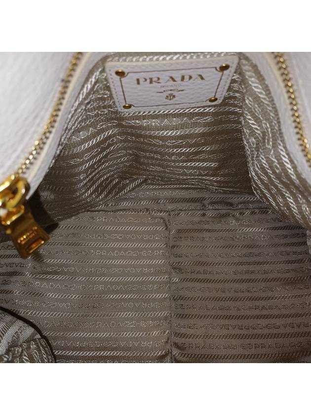 Women s BL0817 Vitello Dino Ivory Gold Logo Tote Bag Strap - PRADA - BALAAN 12