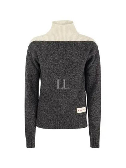 Contrast Knit Turtleneck Grey - MARNI - BALAAN 2