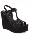 Tribute Espadrille Wedge Heel Black - SAINT LAURENT - BALAAN 2