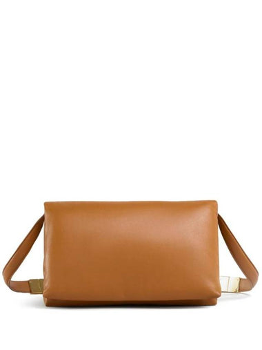 Prisma Medium Leather Shoulder Bag Brown - MARNI - BALAAN 1