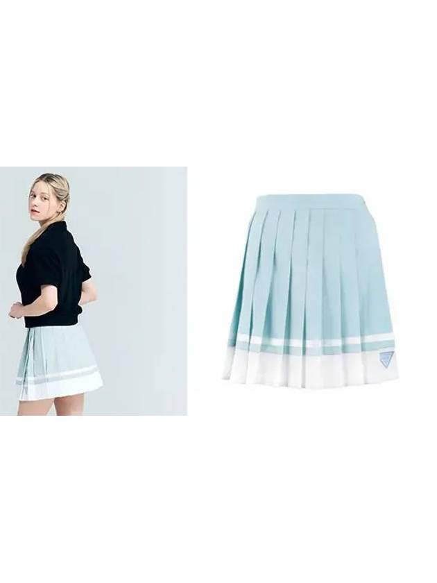 Golf Tennis Two-Tone Pleated Skirt Blue - AVAVE - BALAAN 3