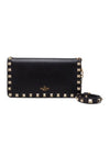 KW0P0646BOL Black Rockstut Pouch Wrist Strap - VALENTINO - BALAAN 1