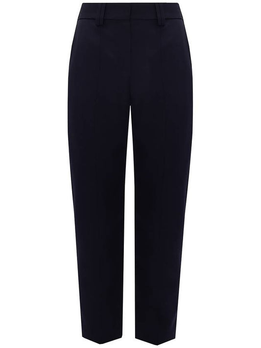 NAVY BLUE TAPERED LEG TROUSERS - BALMAIN - BALAAN 1