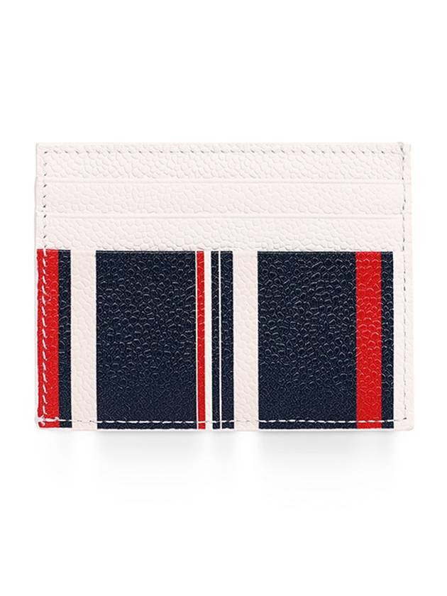 Three Stripe Tab Striped Single Card Wallet Navy White - THOM BROWNE - BALAAN 3