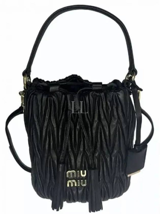 Matelasse Nappa Leather Bucket Bag Black - MIU MIU - BALAAN 2