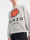 Flower logo printing brushed sweatshirt gray 5SW410 4ME 94 - KENZO - BALAAN 3