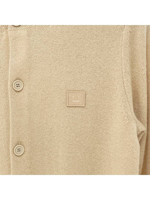 Face Patch Crop Cardigan Biscuit Beige - ACNE STUDIOS - BALAAN 6