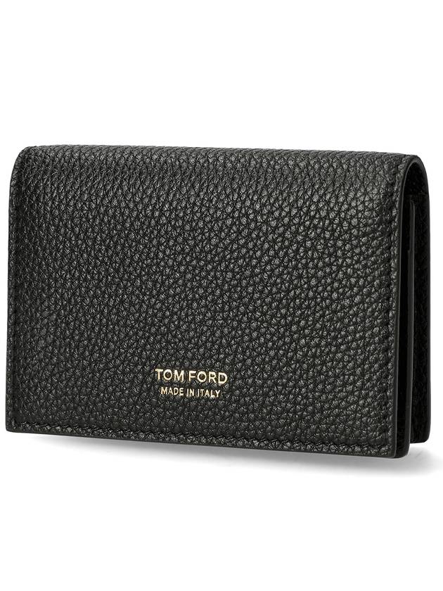 Logo Leather Card Wallet Black - TOM FORD - BALAAN 2