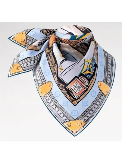 LV Library Square 70 Scarf Blue - LOUIS VUITTON - BALAAN 2