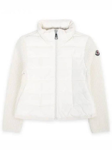 Kids Waffen Patch Knit Mix Jacket Ivory 9B00006 M1241 035 8 10A 271487 1101795 - MONCLER - BALAAN 1