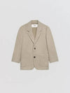 Single Breasted Oversized Fit Blazer Jacket Beige - AMI - BALAAN 4