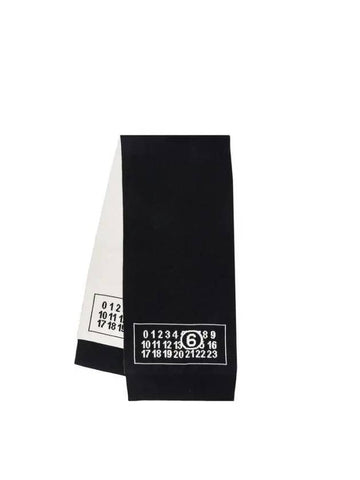 MM6 Maison Margiela Women Scarf Shawl Numbering Logo Jacquard Muffler S52TE0055M13050 900J - MAISON MARGIELA - BALAAN 1