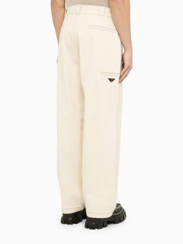 23SS Men's Cotton Casual Straight Pants GEP34412CD Beige BPG - PRADA - BALAAN 5