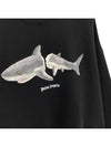 Shark Graphic Print Cotton Sweatshirt Black - PALM ANGELS - BALAAN 4