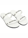 Logo Round Slippers White - BALENCIAGA - BALAAN 4